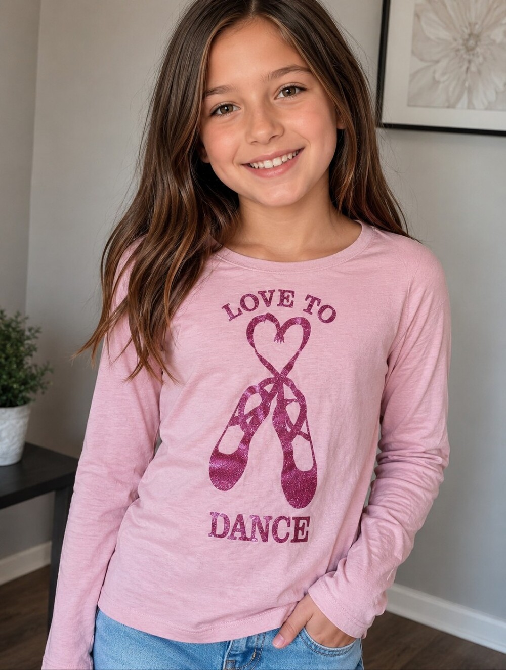 Size 14 Girls Ballerina Shoes Dance tee